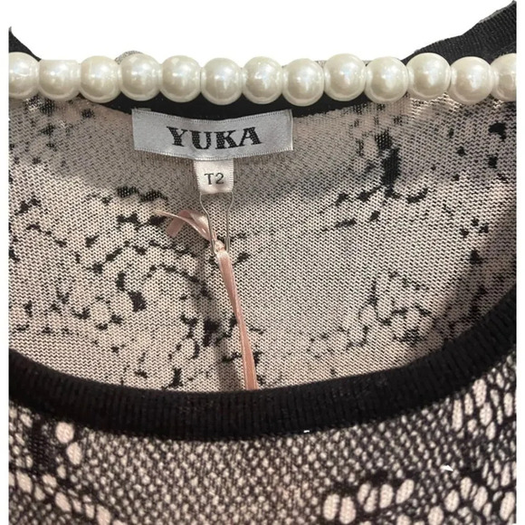 NWT Yuka Paris Luxury Sleeveless sweater dress w/ chain mail T2 - Medium - Picture 3 of 10